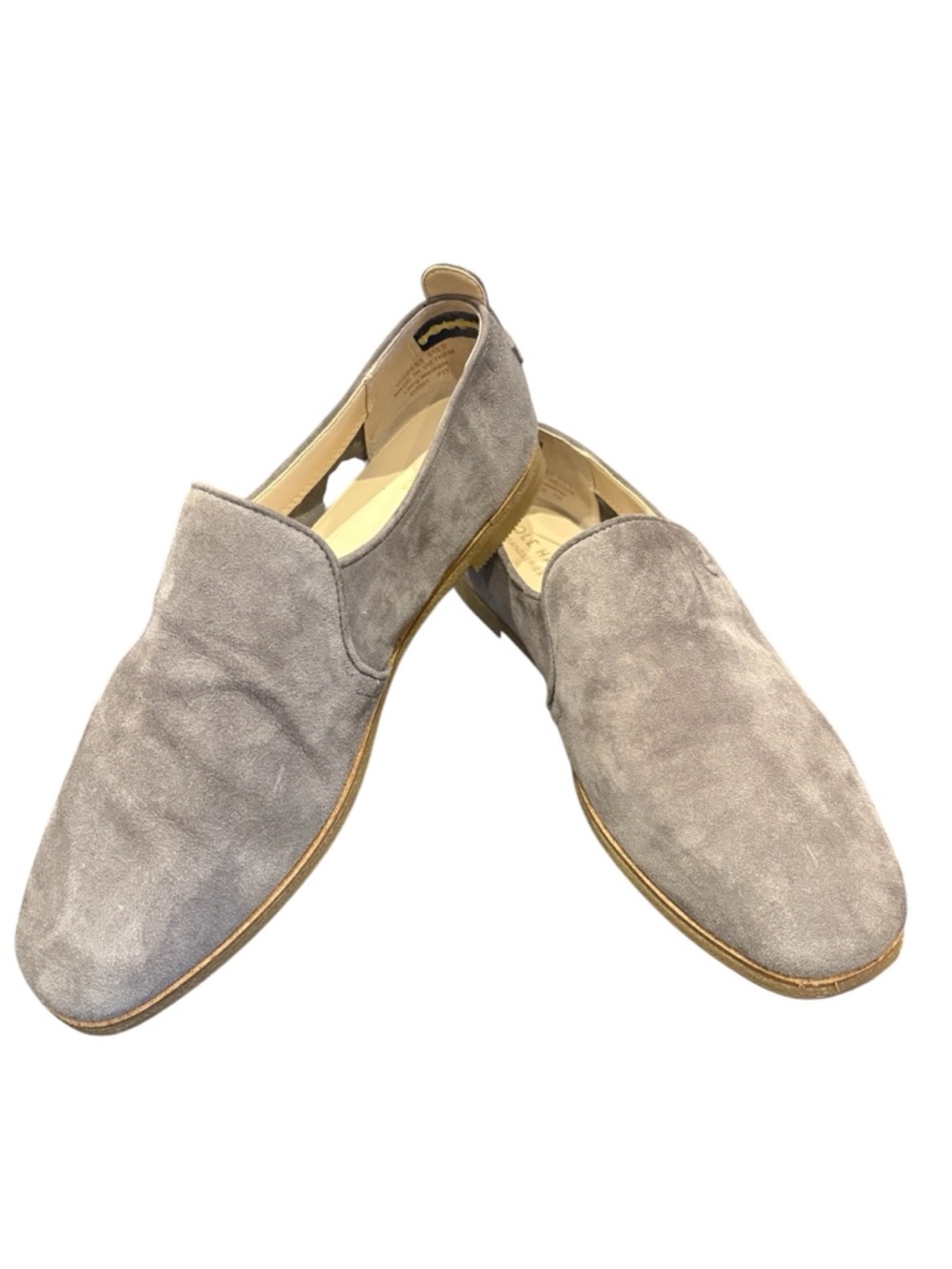 Cole Haan Women’s Grey Suede Slip-On Loafers, size 6.5